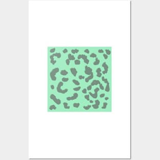 Mint Leopard Print Posters and Art